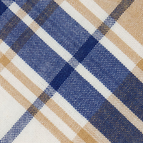 Borlix Classic Beige & Navy Plaid Cotton Neck Tie